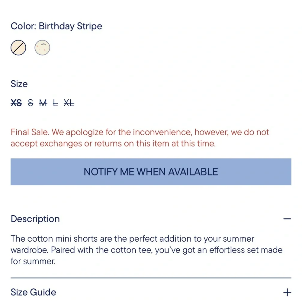 Parke Birthday Stripes Cotton Shorts Size Large - Picture 9 of 11